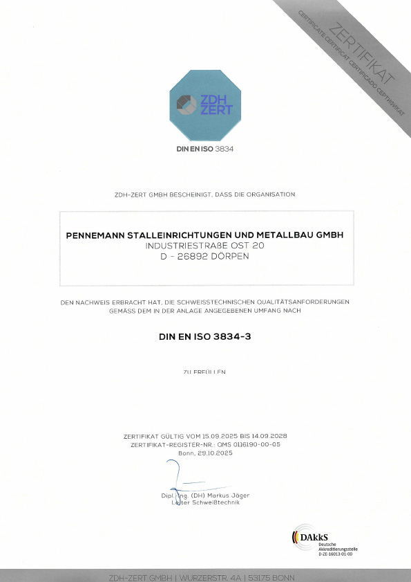 Zertifikate | H.-J. Pennemann GmbH